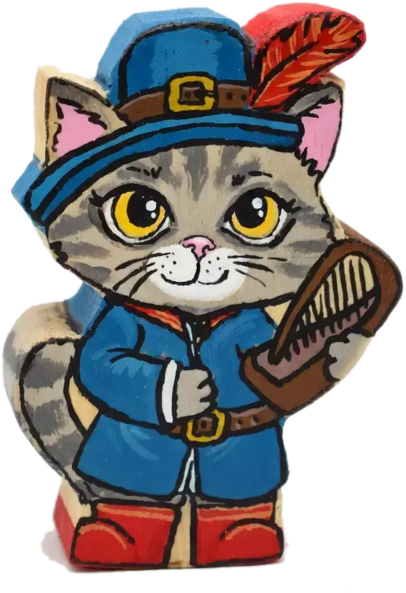 Деревянная фигурка Кот-музыкант